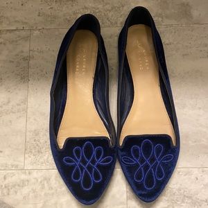Blue velvet LC shoes